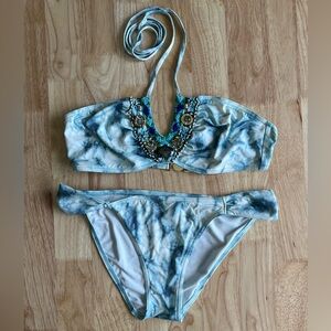 Victoria’s Secret Swimsuit Halter Tie-Dye Blue